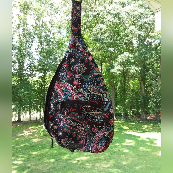 Vera Bradley Multicolor Paisley Women's Essential Sling Backpack Bag - Picture 2 of 6
